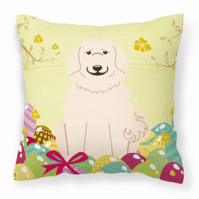 Great Pyrenees 2 Easter Eggs Decorative Pillow