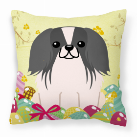 Pekingese - Black and White 2 Easter Eggs Decorative Pillow