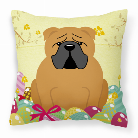Bulldog - Red 2 Easter Eggs Decorative Pillow