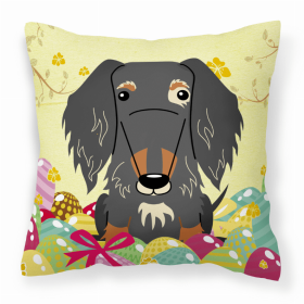 Dachshund - Wire - Dapple 2 Easter Eggs Decorative Pillow