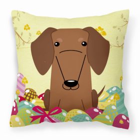 Dachshund - Red 2 Easter Eggs Decorative Pillow