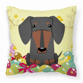 Dachshund - Black and Tan 2 Easter Eggs Decorative Pillow