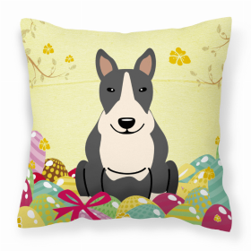 Bull Terrier - Black and White 2 Easter Eggs Decorative Pillow