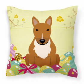 Bull Terrier - Red 2 Easter Eggs Decorative Pillow