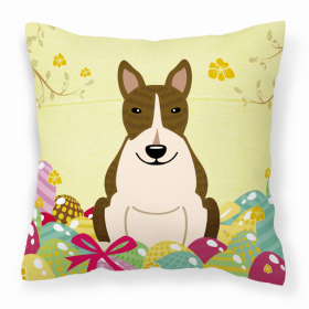 Bull Terrier - Dark Brindle 2 Easter Eggs Decorative Pillow