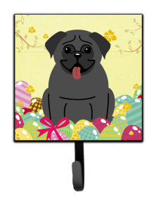 Pug - Black - Easter Eggs Leash or Key Holder