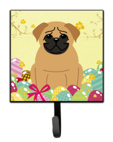 Pug - Brown - Easter Eggs Leash or Key Holder