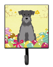Miniature Schnauzer - Black and Silver - Easter Eggs Leash or Key Holder