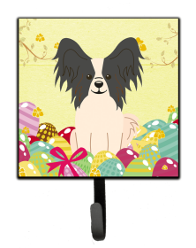 Papillon - Black and White - Easter Eggs Leash or Key Holder