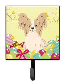 Papillon - Sable and White - Easter Eggs Leash or Key Holder
