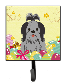 Shih Tzu - Black and Silver - Easter Eggs Leash or Key Holder
