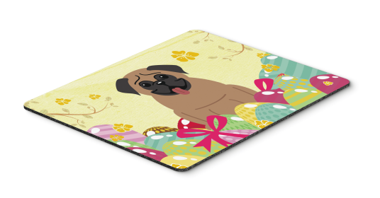 Pug - Dark Brown - Easter Eggs Hot Pad or Trivet