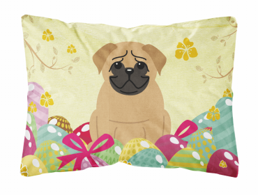 Pug - Brown 1 Easter Eggs Decorative Pillow