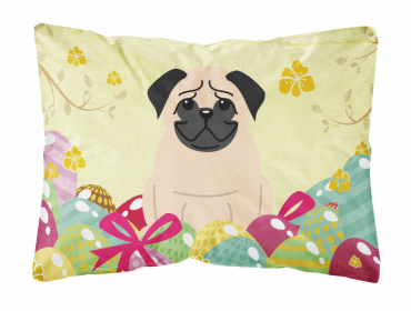 Pug - Fawn 1 Easter Eggs Decorative Pillow