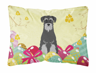 Schnauzer - Standard - Black and Grey 1 Easter Eggs Decorative Pillow