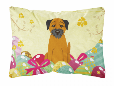 Border Terrier 1 Easter Eggs Decorative Pillow