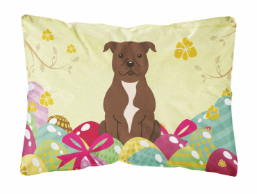 Staffordshire Bull Terrier - Chocolate 1 Easter Eggs Decorative Pillow