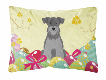 Miniature Schnauzer - Black and Silver 1 Easter Eggs Decorative Pillow