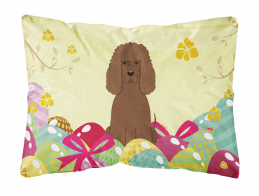 Irish Water Spaniel 1 Easter Eggs Decorative Pillow