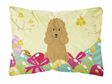 Poodle - Tan 1 Easter Eggs Decorative Pillow