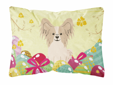 Papillon - Sable and White 1 Easter Eggs Decorative Pillow