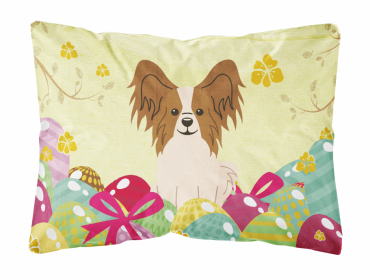 Papillon - Red and White 1 Easter Eggs Decorative Pillow