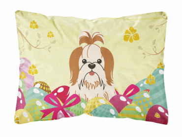 Shih Tzu - Red and White 1 Easter Eggs Decorative Pillow