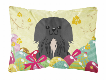 Pekingese - Black 1 Easter Eggs Decorative Pillow