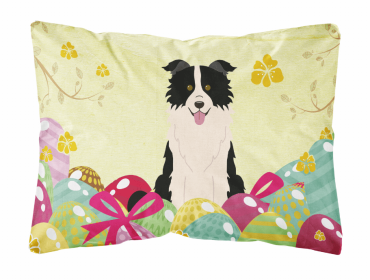Border Collie - Black and White 1 Easter Eggs Decorative Pillow