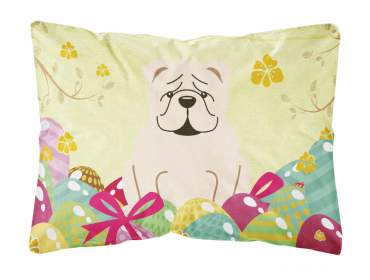 Bulldog - White 1 Easter Eggs Decorative Pillow