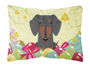 Dachshund - Black and Tan 1 Easter Eggs Decorative Pillow