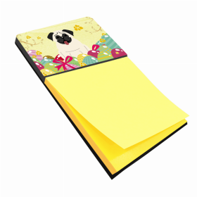 Pug - Cream - Easter Eggs Sticky Note Holder
