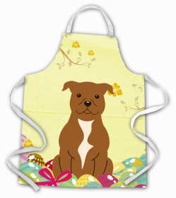 Staffordshire Bull Terrier - Brown - Easter Eggs Apron