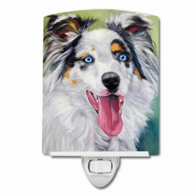 Australian Shepherd - Blue Eyes - Ceramic Nightlight