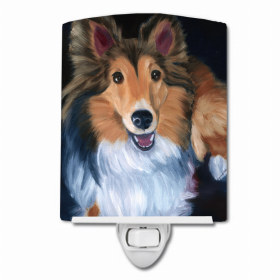 Sheltie Stand Off Ceramic Nightlight