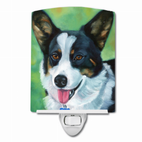 Corgi with blue tag Ceramic Nightlight