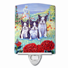 Boston Terrier Trio Ceramic Nightlight