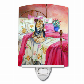 Airedale Waiting on Mom Ceramic Nightlight