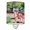 Chinese Crested "on the Patio" Ceramic Nightlight