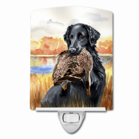 Flat Coated Retriever with Duck Ceramic Nightlight