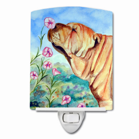 Shar Pei Smell the Flowers Ceramic Nightlight