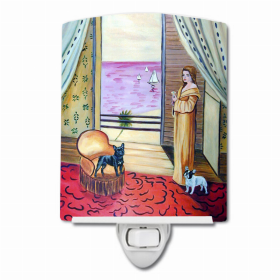 French Bulldog and Lady Ceramic Nightlight