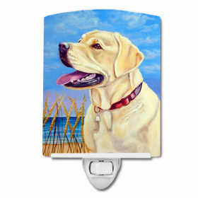 Labrador Retriever - Yellow - at the beach Ceramic Nightlight