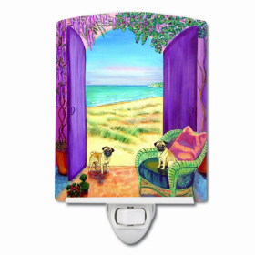 Pug Let's Go Outside Ceramic Nightlight