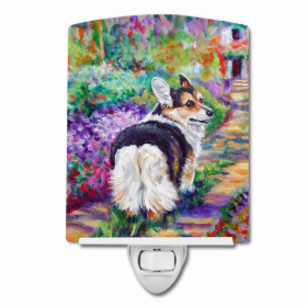 Corgi Garden Path Ceramic Nightlight