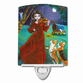Corgi with Fairy Min Dance Ceramic Nightlight