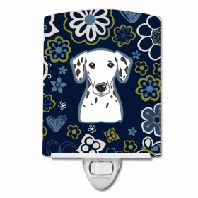 Dalmatian Blue Flowers Ceramic Nightlight