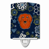 Dachshund - Longhair - Red - Blue Flowers Ceramic Nightlight