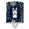 Alaskan Malamute Blue Flowers Ceramic Nightlight