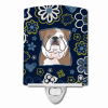 Bulldog Blue Flowers Ceramic Nightlight